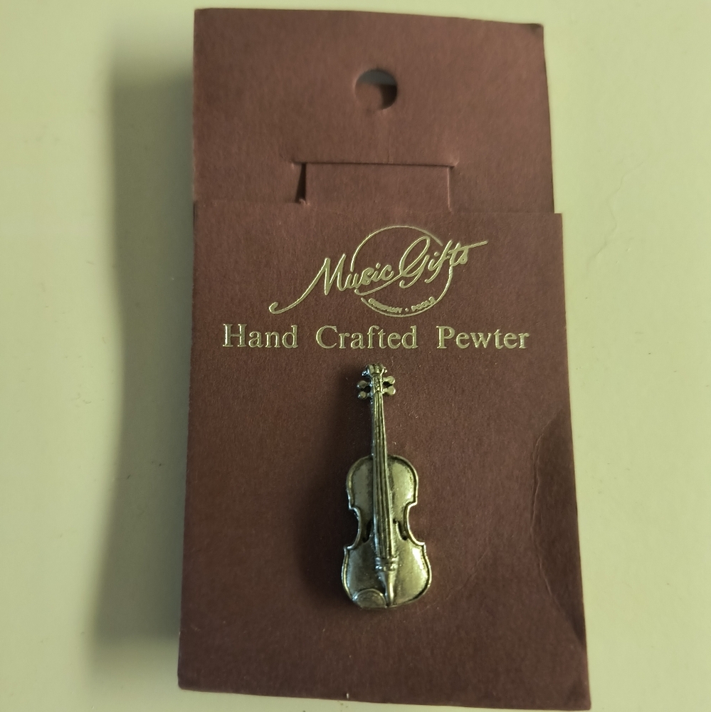 Pewter Violin/Viola Pewter Pin Brooch